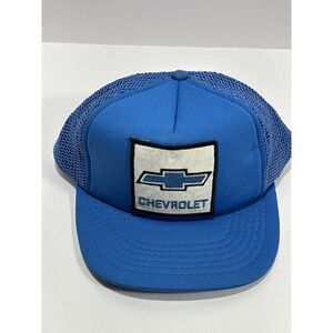 Vintage Chevy Chevrolet Embroidery Bowtie Patch‎ Mesh Hat Cap Snapback Blue